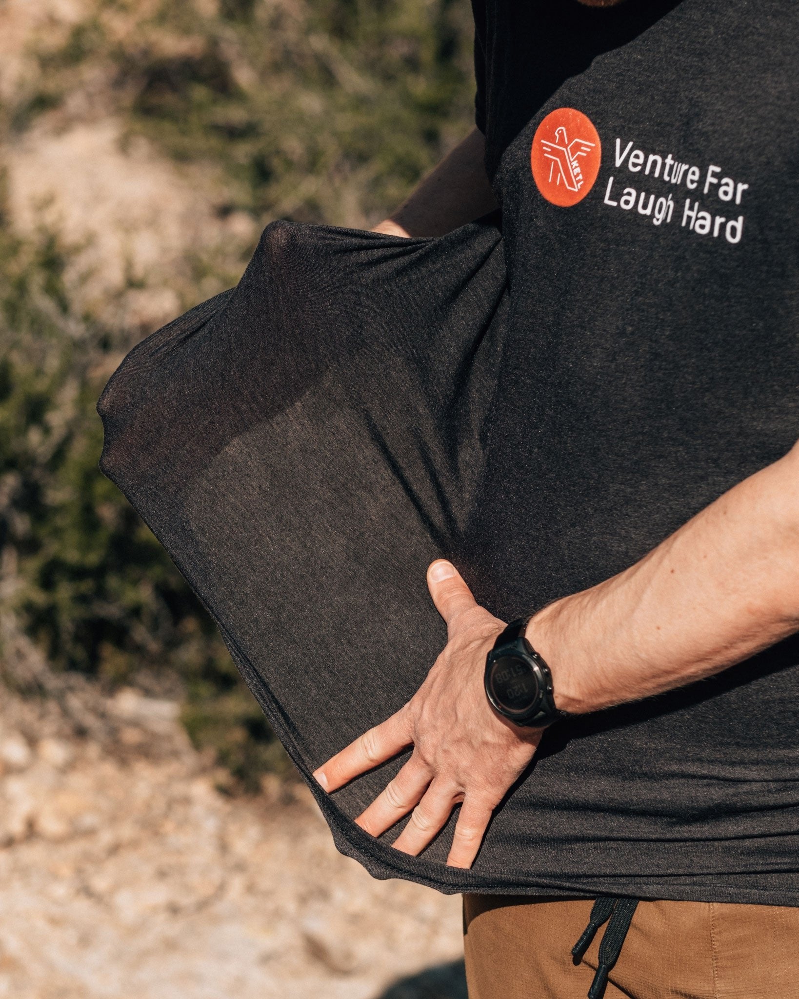 Venture Far Laugh Hard Tri-Blend Tech Tee