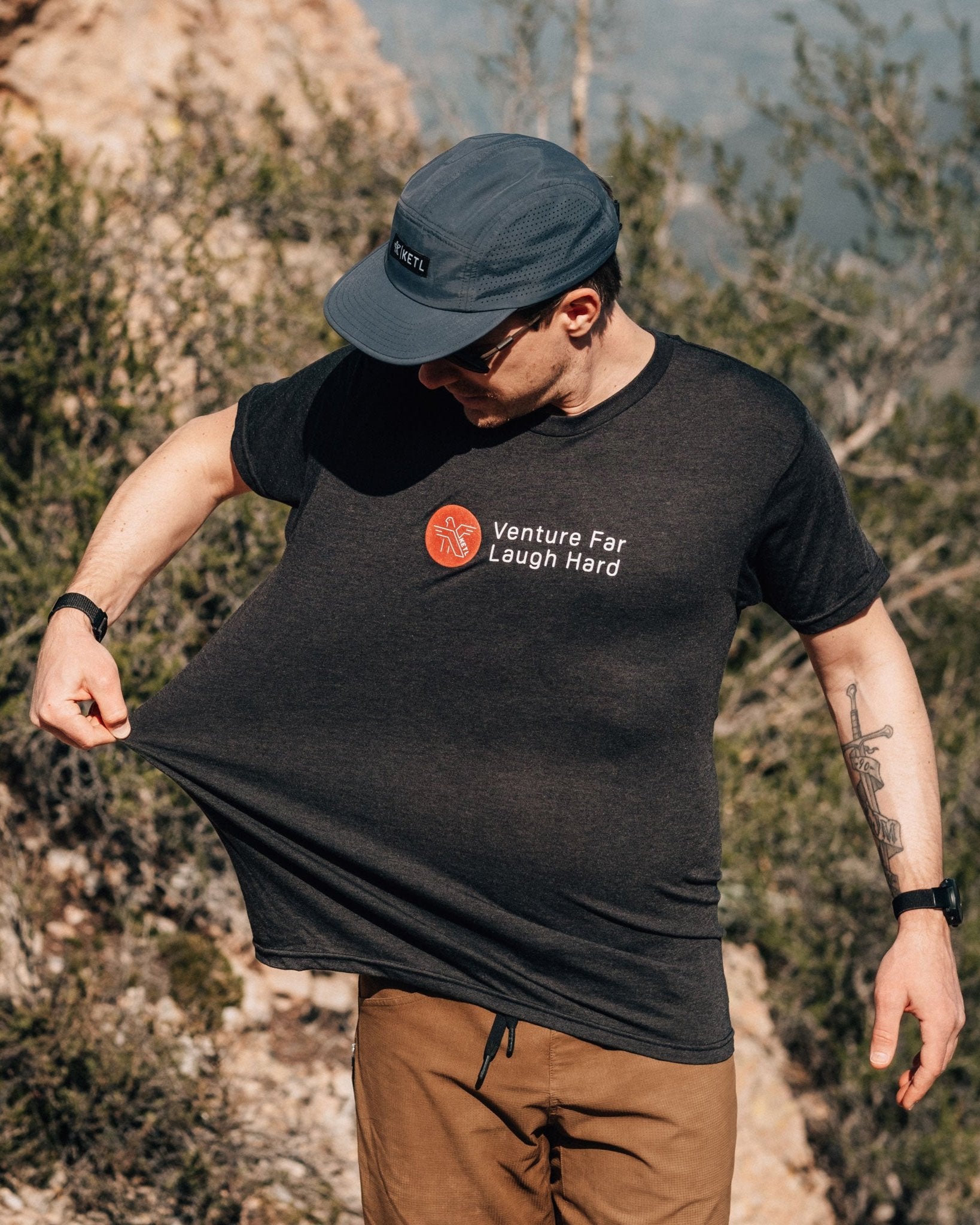 Venture Far Laugh Hard Tri-Blend Tech Tee