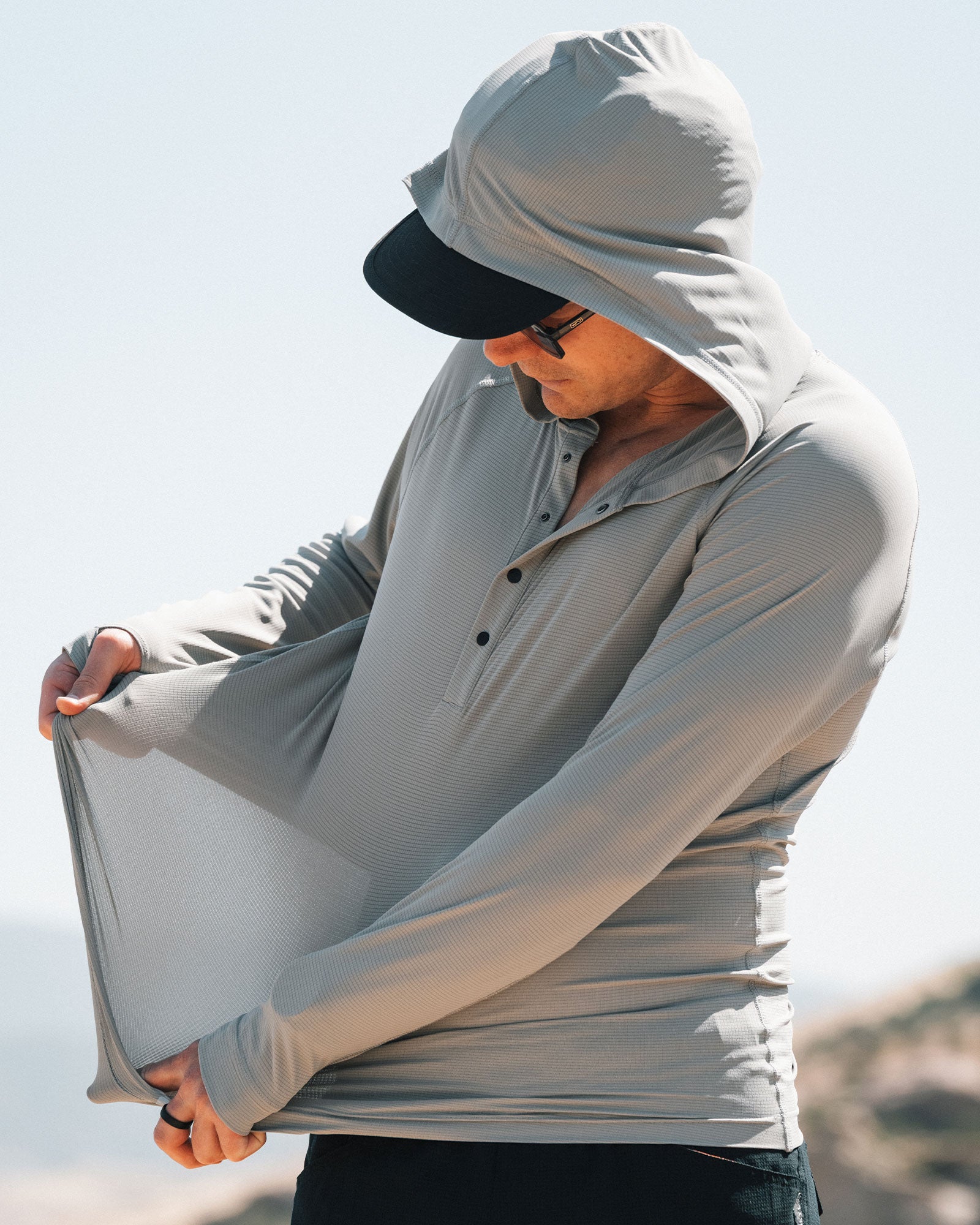 NoFry Four Snap Sun Hoodie | Lightweight, Breathable UPF 30+
