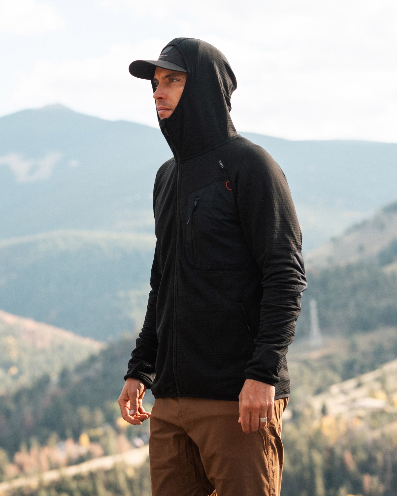 るるりん　MACHATT forme pullover BK KETL RLT Merino Thermal Hoodie | Durable Outdoor Grid Thermal Hoodie