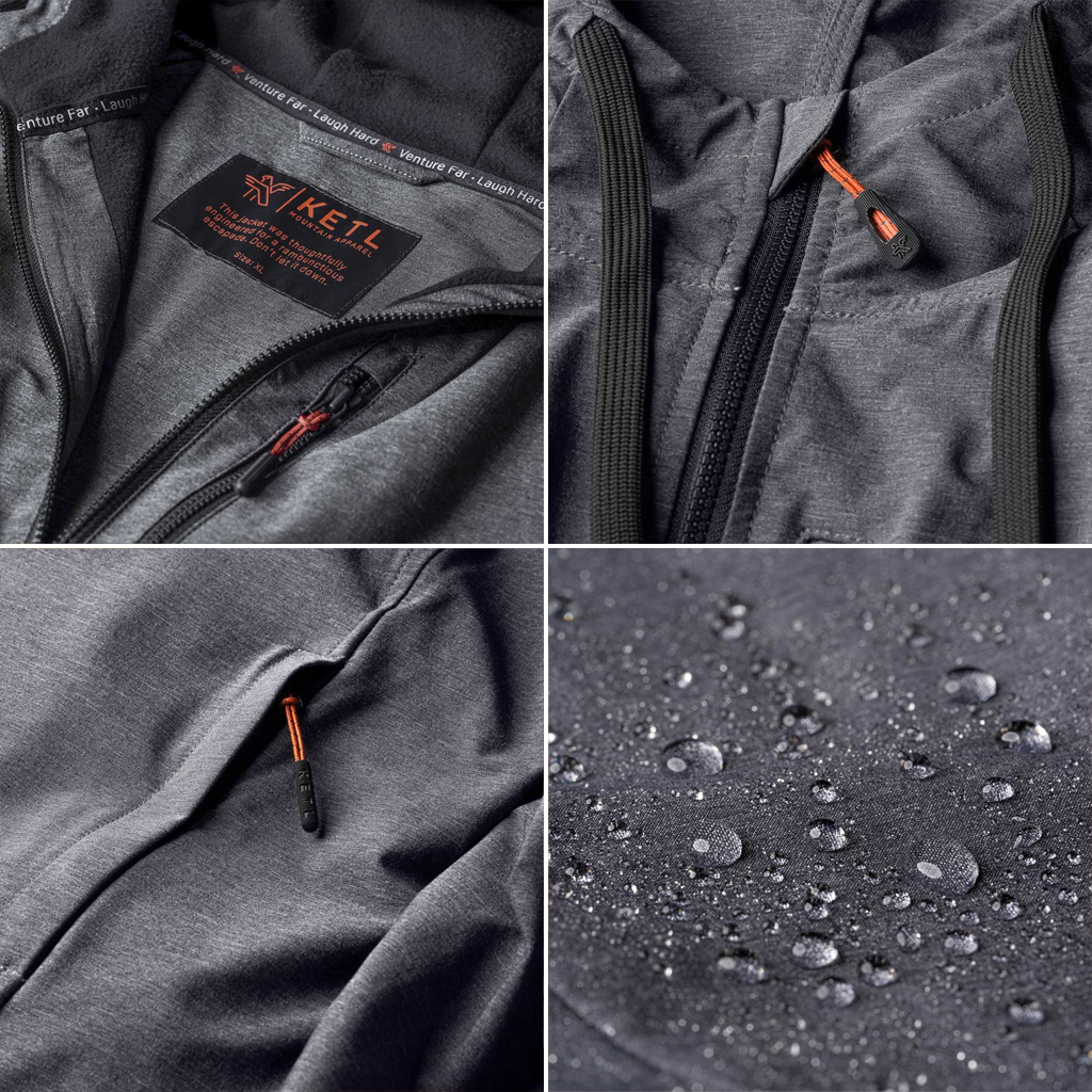 Fleece-Lined Jacket - Men's Softshell Packable Jacket, Charcoal / L